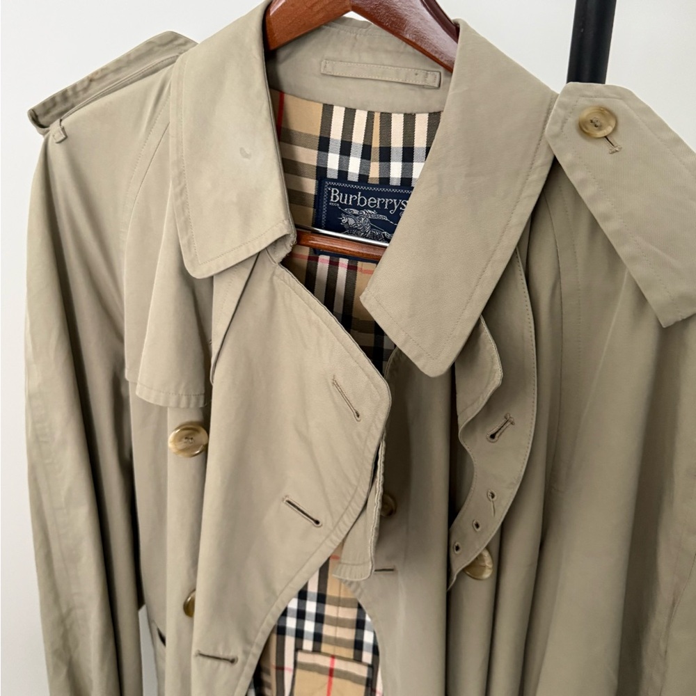 Mens Vintage Burberry’s Trench Coat with Signature Check Lining- size 46Reg US - Picture 11 of 13